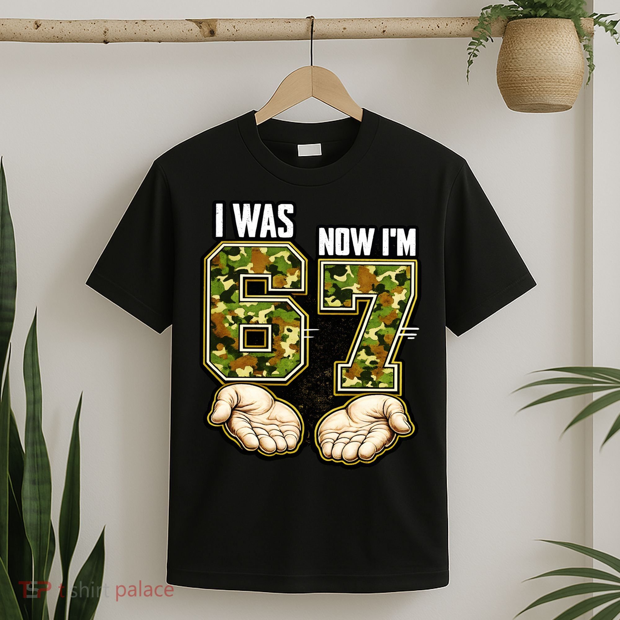 I Was 6 Now I'm 7 Birthday 6-7 Meme Camo T-Shirt