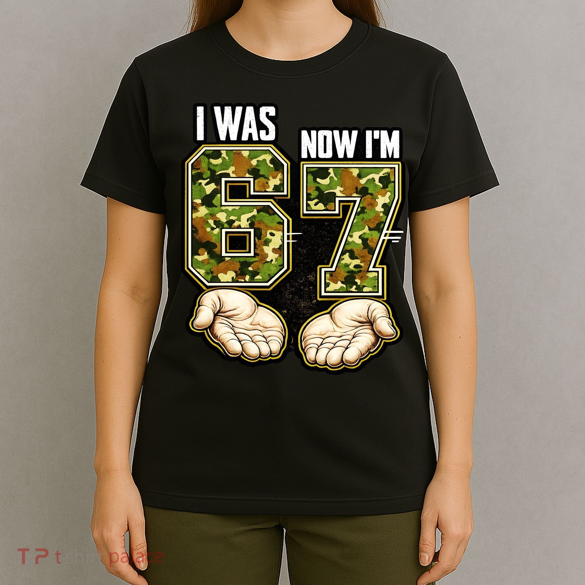 I Was 6 Now I'm 7 Birthday 6-7 Meme Camo T-Shirt