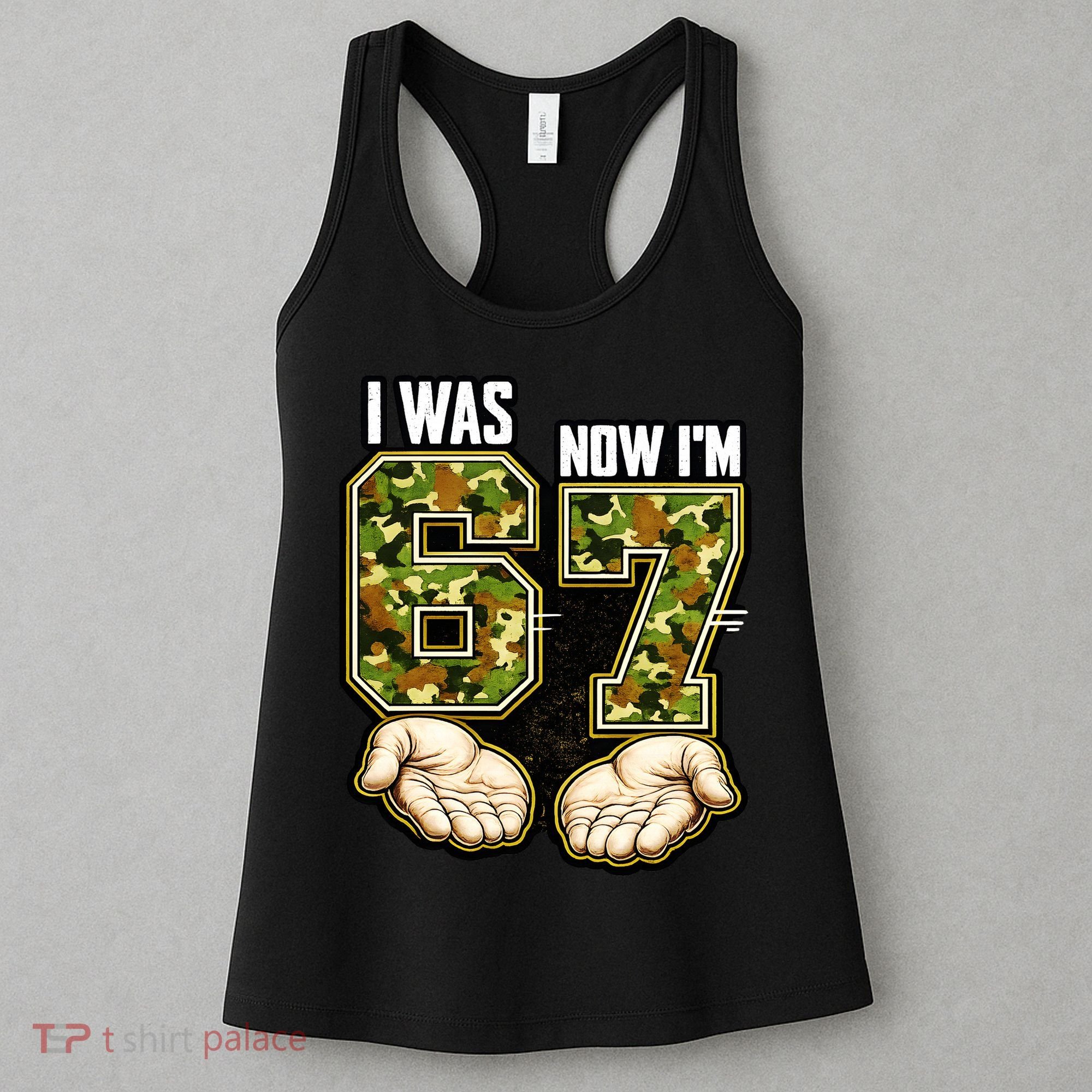 I Was 6 Now I'm 7 Birthday 6-7 Meme Camo Women's Tank Top