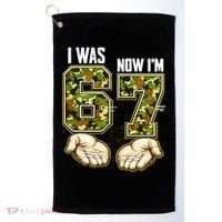 I Was 6 Now I'm 7 Birthday 6-7 Meme Camo Golf Towel thumb 0