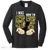 I Was 6 Now I'm 7 Birthday 6-7 Meme Camo Kids Long Sleeve Shirt thumb 0