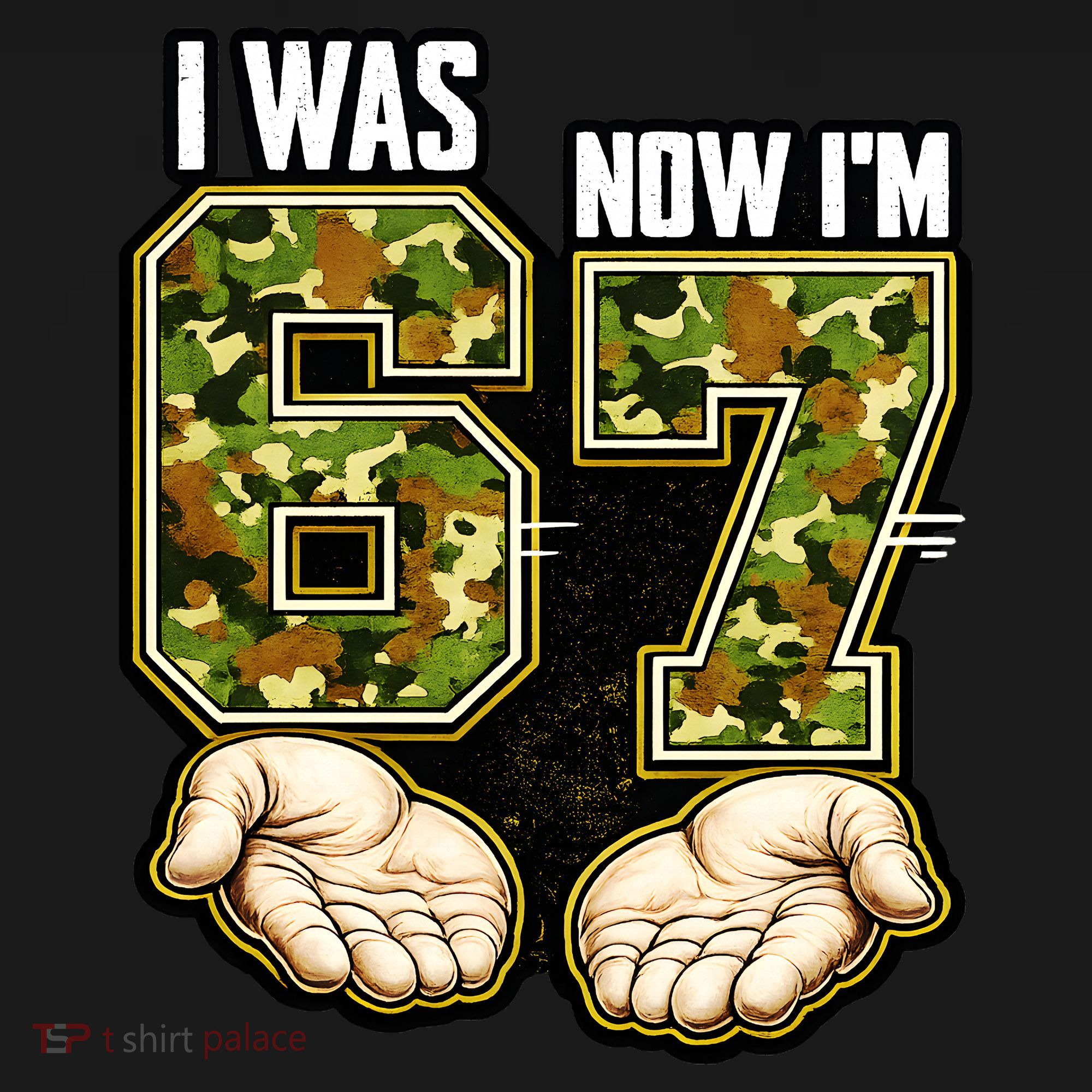 I Was 6 Now I'm 7 Birthday 6-7 Meme Camo Kids T-Shirt