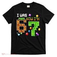 I Was 6 Now I'm 7 Pixel Birthday Gamer Funny 6-7 Meme T-Shirt thumb 0