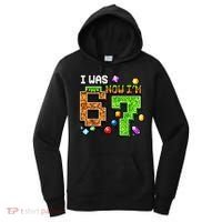 I Was 6 Now I'm 7 Pixel Birthday Gamer Funny 6-7 Meme Women's Hoodie thumb 0