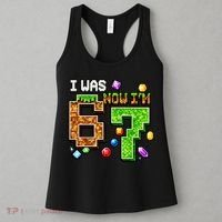 I Was 6 Now I'm 7 Pixel Birthday Gamer Funny 6-7 Meme Women's Tank Top thumb 3