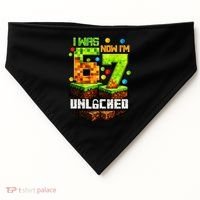 I Was 6 Now I'm 7 Pixel Game Unlocked Gamer 7th Birthday  USA-Made Doggie Bandana thumb 0