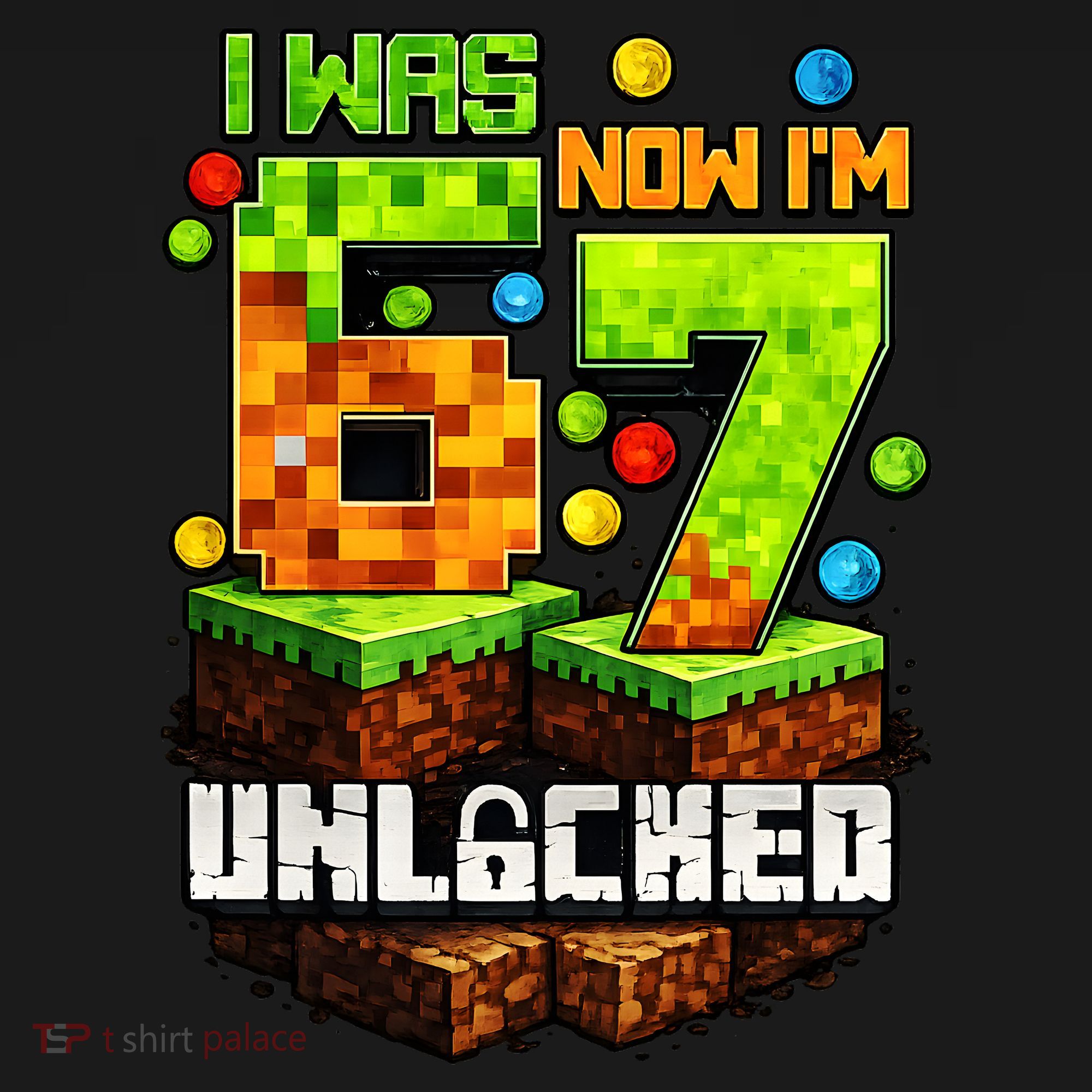 I Was 6 Now I'm 7 Pixel Game Unlocked Gamer 7th Birthday  Long Sleeve Shirt