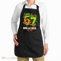 I Was 6 Now I'm 7 Pixel Game Unlocked Gamer 7th Birthday  Apron thumb 2
