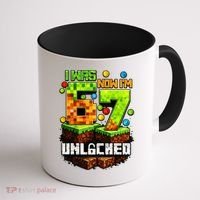 I Was 6 Now I'm 7 Pixel Game Unlocked Gamer 7th Birthday  Coffee Mug thumb 1