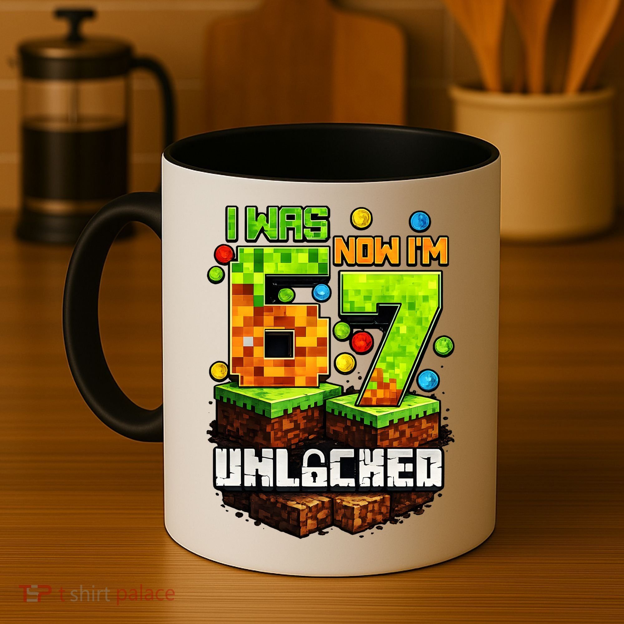 I Was 6 Now I'm 7 Pixel Game Unlocked Gamer 7th Birthday  Coffee Mug
