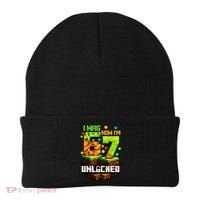 I Was 6 Now I'm 7 Pixel Game Unlocked Gamer 7th Birthday  Beanie thumb 0