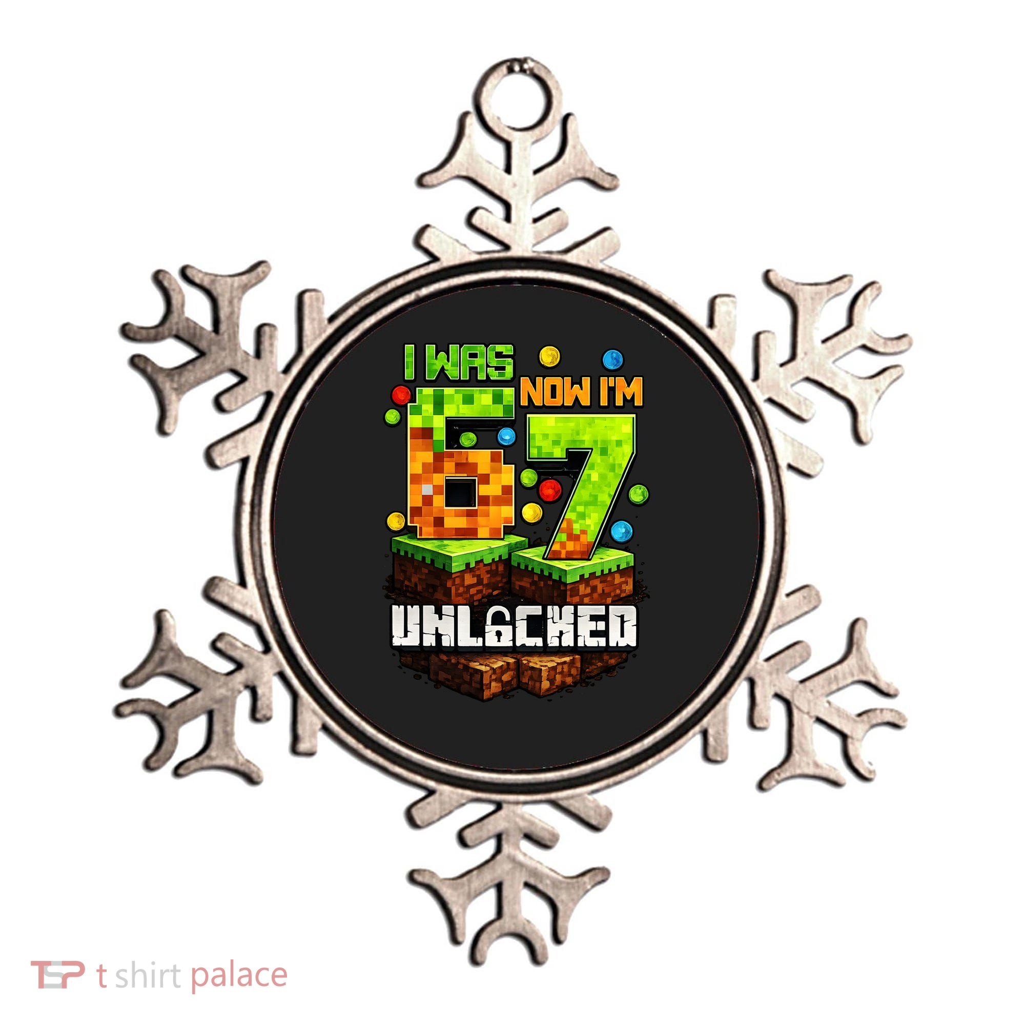 I Was 6 Now I'm 7 Pixel Game Unlocked Gamer 7th Birthday  Ornament