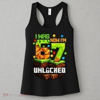 I Was 6 Now I'm 7 Pixel Game Unlocked Gamer 7th Birthday  Women's Tank Top thumb 3