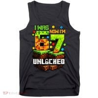 I Was 6 Now I'm 7 Pixel Game Unlocked Gamer 7th Birthday  Tank Top thumb 0