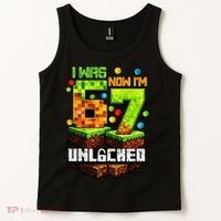 I Was 6 Now I'm 7 Pixel Game Unlocked Gamer 7th Birthday  Tank Top thumb 2
