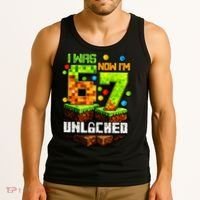 I Was 6 Now I'm 7 Pixel Game Unlocked Gamer 7th Birthday  Tank Top thumb 3
