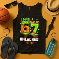 I Was 6 Now I'm 7 Pixel Game Unlocked Gamer 7th Birthday  Tank Top thumb 4