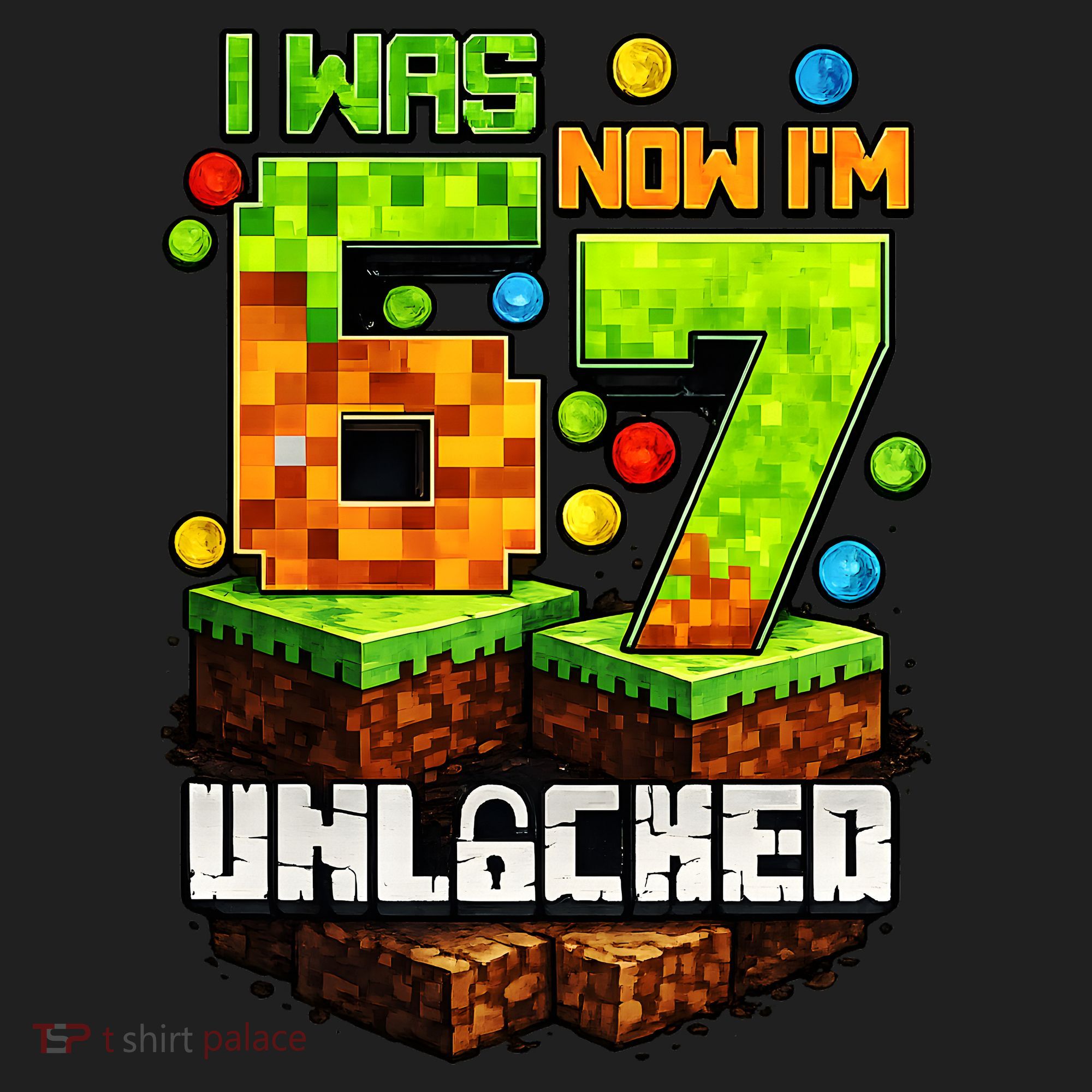 I Was 6 Now I'm 7 Pixel Game Unlocked Gamer 7th Birthday  Golf Towel