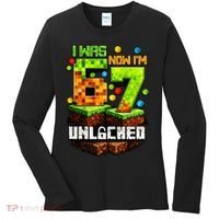 I Was 6 Now I'm 7 Pixel Game Unlocked Gamer 7th Birthday  Women's Long Sleeve Shirt thumb 0