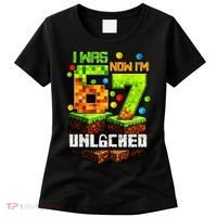 I Was 6 Now I'm 7 Pixel Game Unlocked Gamer 7th Birthday  Women's T-Shirt thumb 0