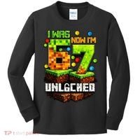 I Was 6 Now I'm 7 Pixel Game Unlocked Gamer 7th Birthday  Kids Long Sleeve Shirt thumb 0