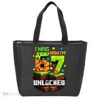 I Was 6 Now I'm 7 Pixel Game Unlocked Gamer 7th Birthday  Tote Bag thumb 0