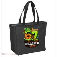 I Was 6 Now I'm 7 Pixel Game Unlocked Gamer 7th Birthday  Tote Bag thumb 2