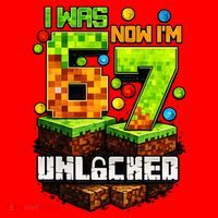 I Was 6 Now I'm 7 Pixel Game Unlocked Gamer 7th Birthday  Santa Hat thumb 1