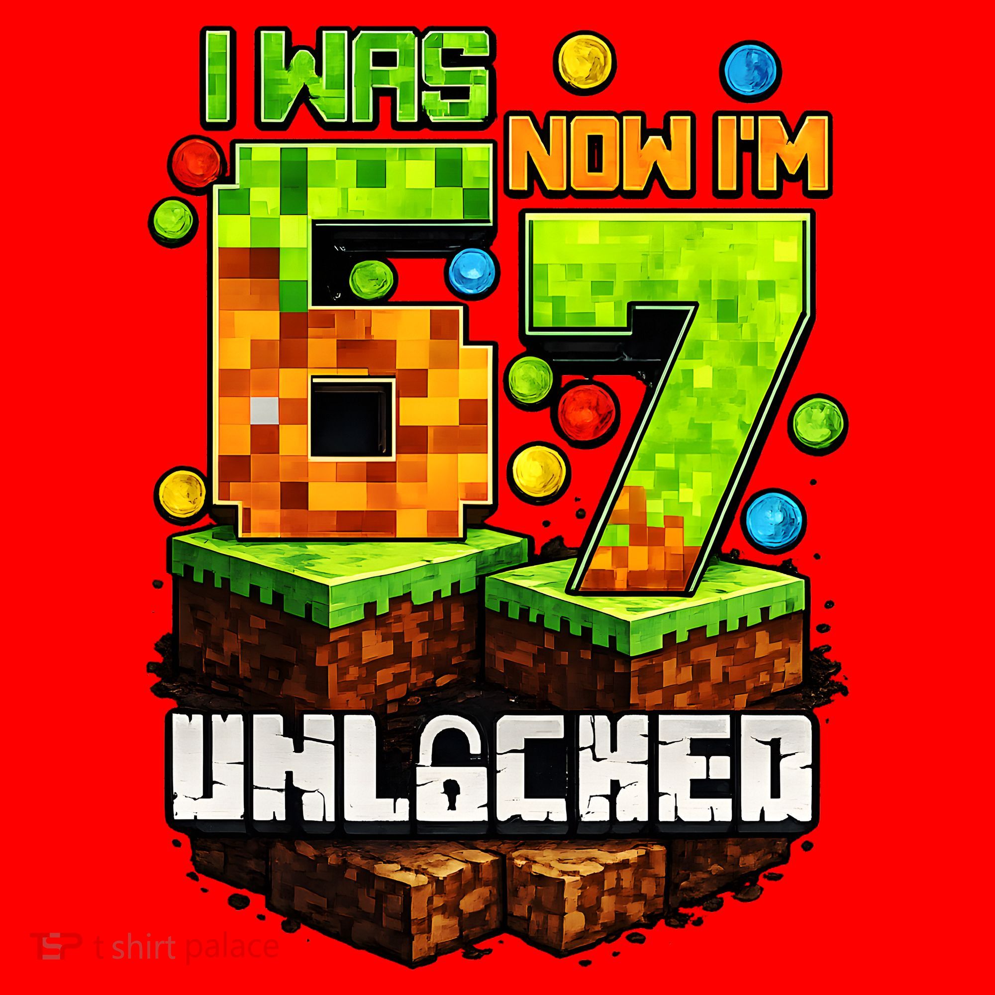 I Was 6 Now I'm 7 Pixel Game Unlocked Gamer 7th Birthday  Santa Hat
