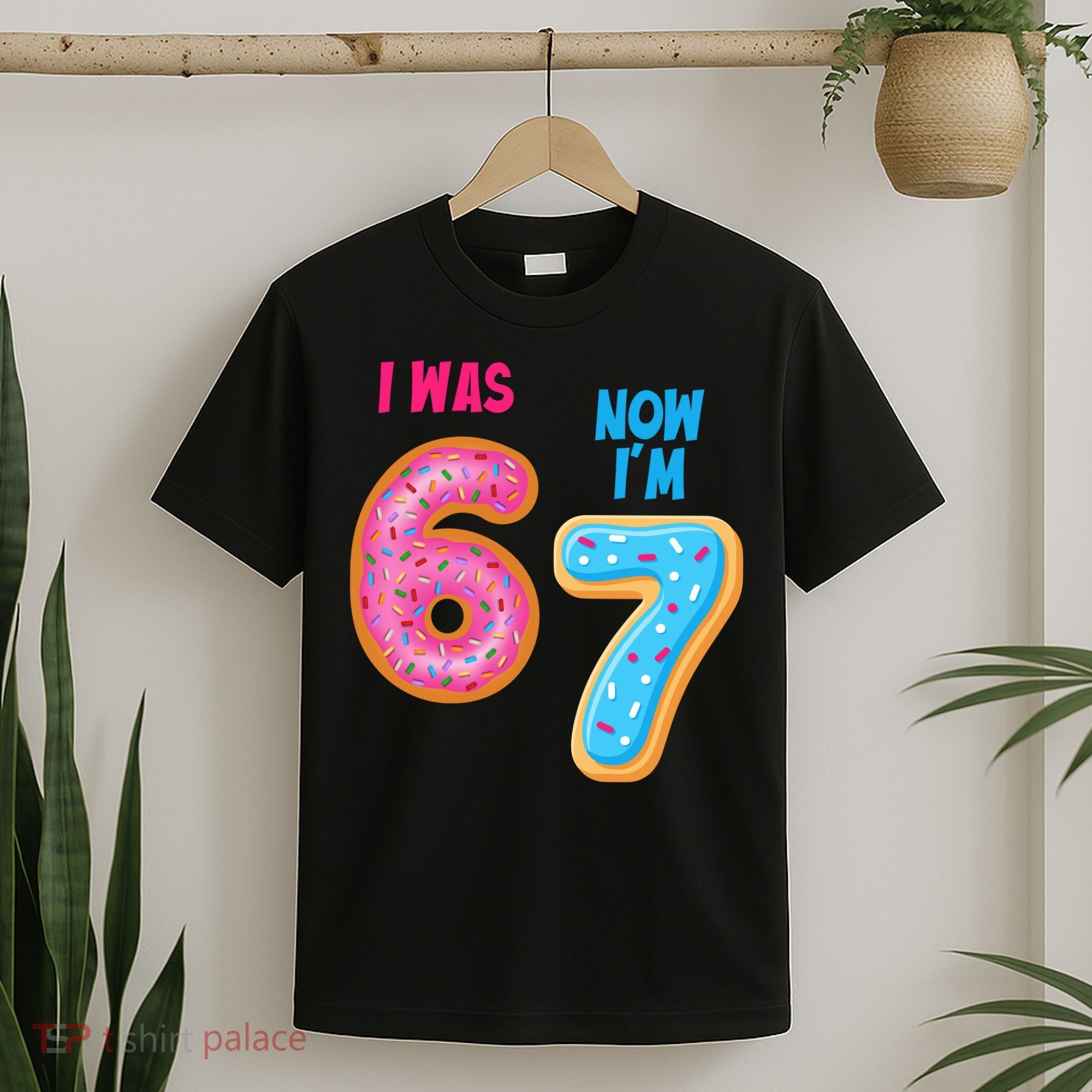 I Was 6 Now I'm 7 Year Old Birthday Six Seven Meme 67 T-Shirt