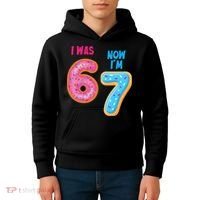 I Was 6 Now I'm 7 Year Old Birthday Six Seven Meme 67 Kids Hoodie thumb 4