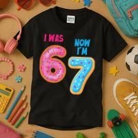 I Was 6 Now I'm 7 Year Old Birthday Six Seven Meme 67 Kids T-Shirt thumb 3