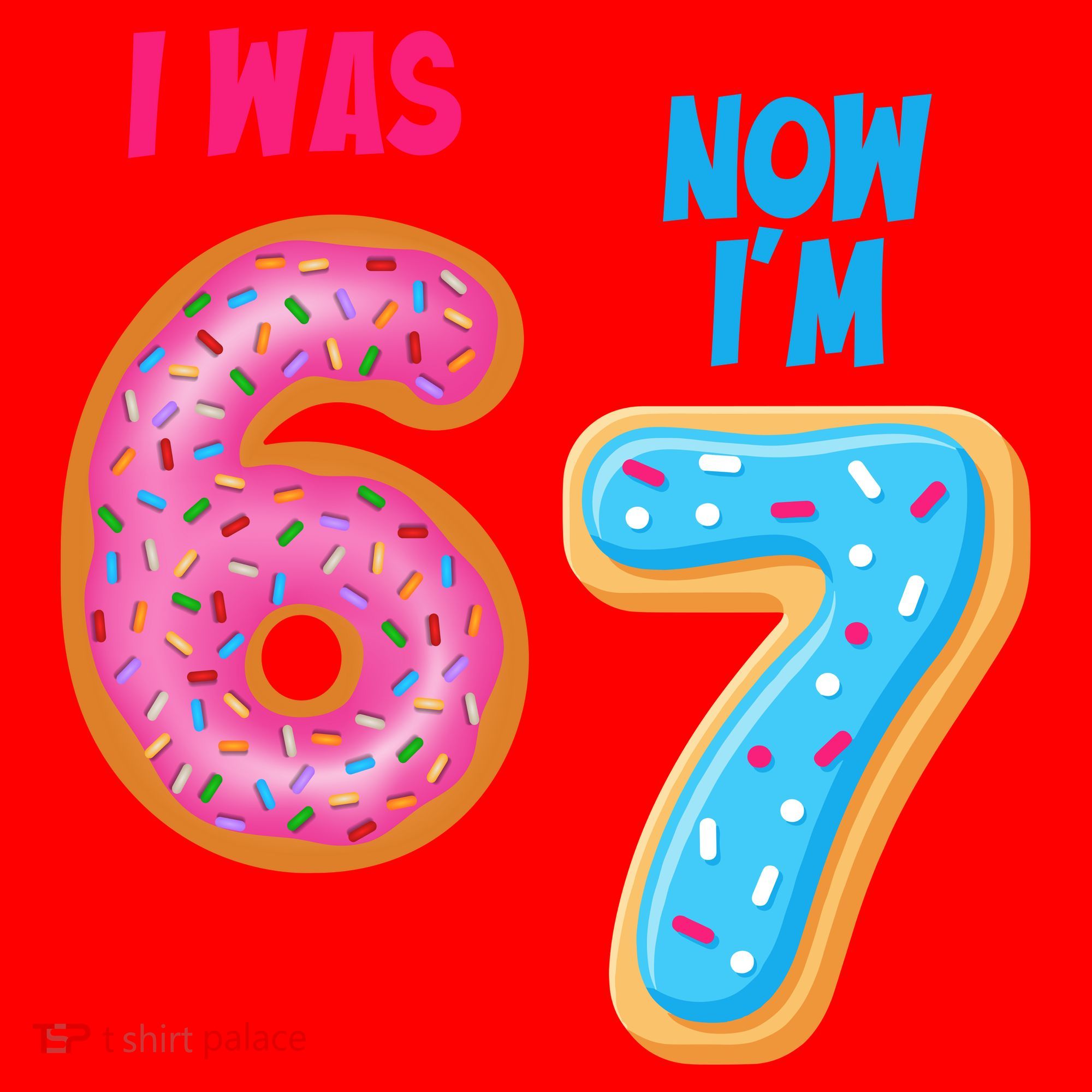 I Was 6 Now I'm 7 Year Old Birthday Six Seven Meme 67 Santa Hat