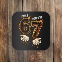 I Was 6 Now I'm 7 Meme Six Seven 67 Cartoon Hands Funny Coaster thumb 0