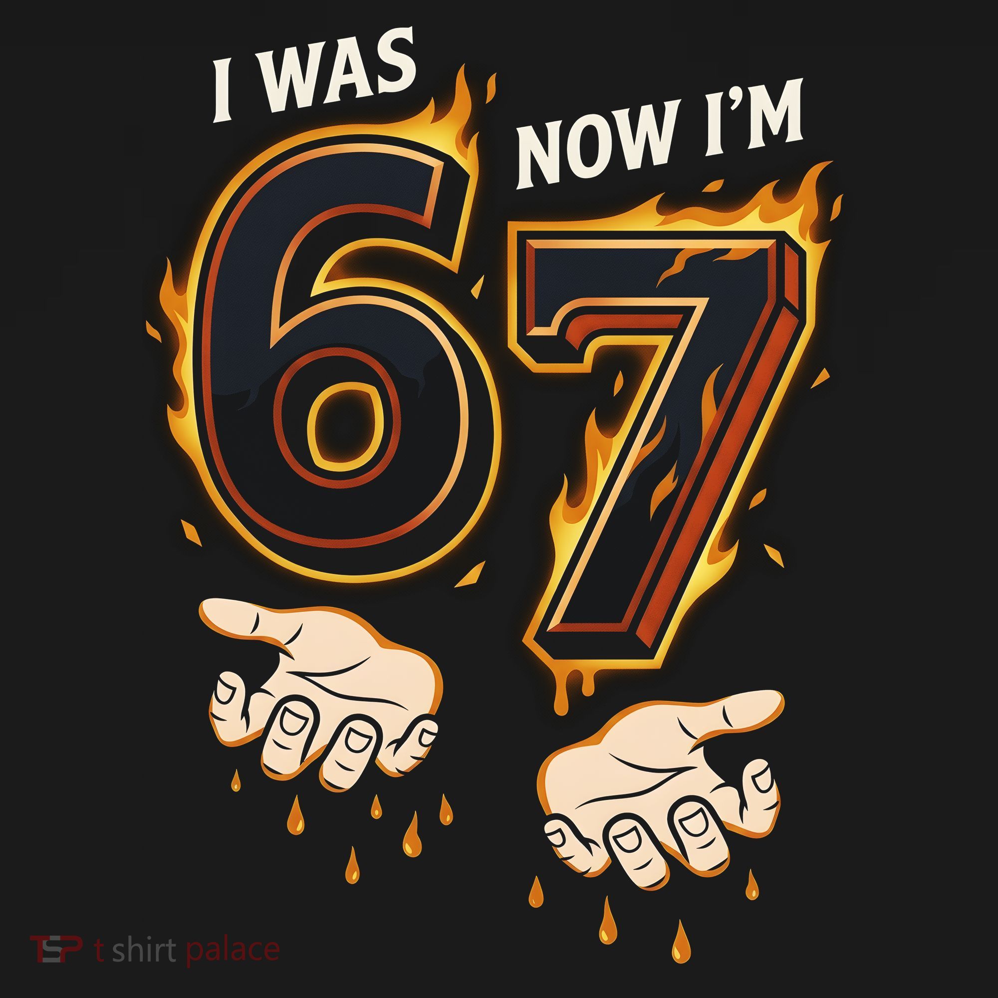 I Was 6 Now I'm 7 Meme Six Seven 67 Cartoon Hands Funny Mousepad