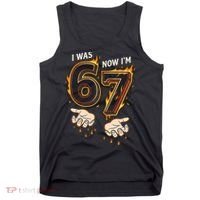 I Was 6 Now I'm 7 Meme Six Seven 67 Cartoon Hands Funny Tank Top thumb 0