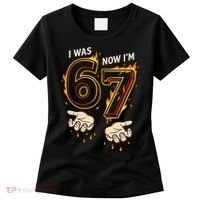 I Was 6 Now I'm 7 Meme Six Seven 67 Cartoon Hands Funny Women's T-Shirt thumb 0