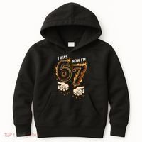 I Was 6 Now I'm 7 Meme Six Seven 67 Cartoon Hands Funny Kids Hoodie thumb 0