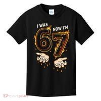 I Was 6 Now I'm 7 Meme Six Seven 67 Cartoon Hands Funny Kids T-Shirt thumb 0