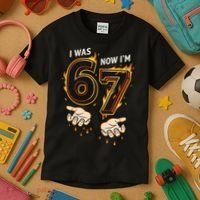 I Was 6 Now I'm 7 Meme Six Seven 67 Cartoon Hands Funny Kids T-Shirt thumb 3