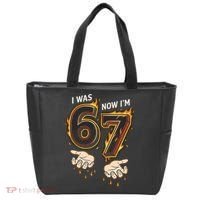 I Was 6 Now I'm 7 Meme Six Seven 67 Cartoon Hands Funny Tote Bag thumb 0