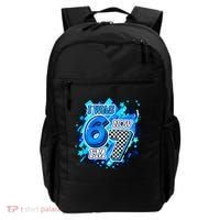 I Was 6 Now I'm 7 Birthday Blue Checkered Lightining  Backpack thumb 0