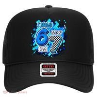 I Was 6 Now I'm 7 Birthday Blue Checkered Lightining  Hat thumb 0