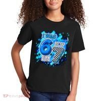I Was 6 Now I'm 7 Birthday Blue Checkered Lightining  Kids T-Shirt thumb 2