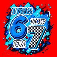 I Was 6 Now I'm 7 Birthday Blue Checkered Lightining  Santa Hat thumb 1