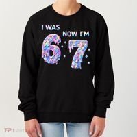 I Was 6 Now I’m 7 Birthday Ice Cream Drip 67 Meme Women's Sweatshirt thumb 0