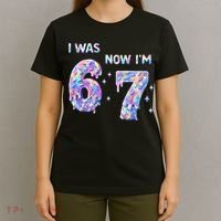 I Was 6 Now I’m 7 Birthday Ice Cream Drip 67 Meme T-Shirt thumb 4
