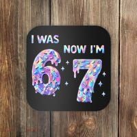 I Was 6 Now I’m 7 Birthday Ice Cream Drip 67 Meme Coaster thumb 0