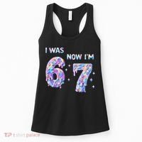 I Was 6 Now I’m 7 Birthday Ice Cream Drip 67 Meme Women's Tank Top thumb 0