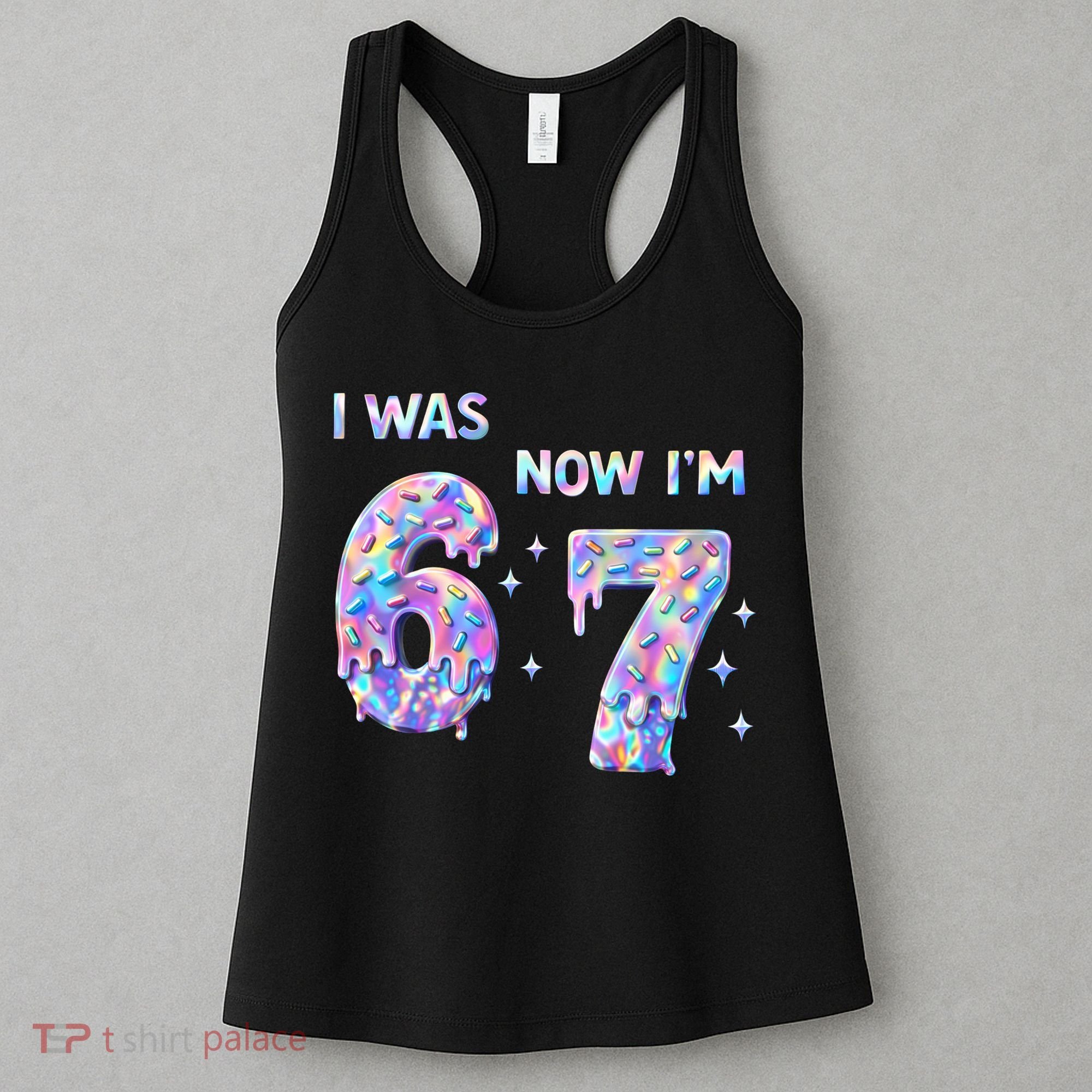 I Was 6 Now I’m 7 Birthday Ice Cream Drip 67 Meme Women's Tank Top